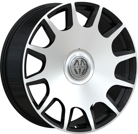 MASSIV Style 927 22" x 9" Black Machined Wheels