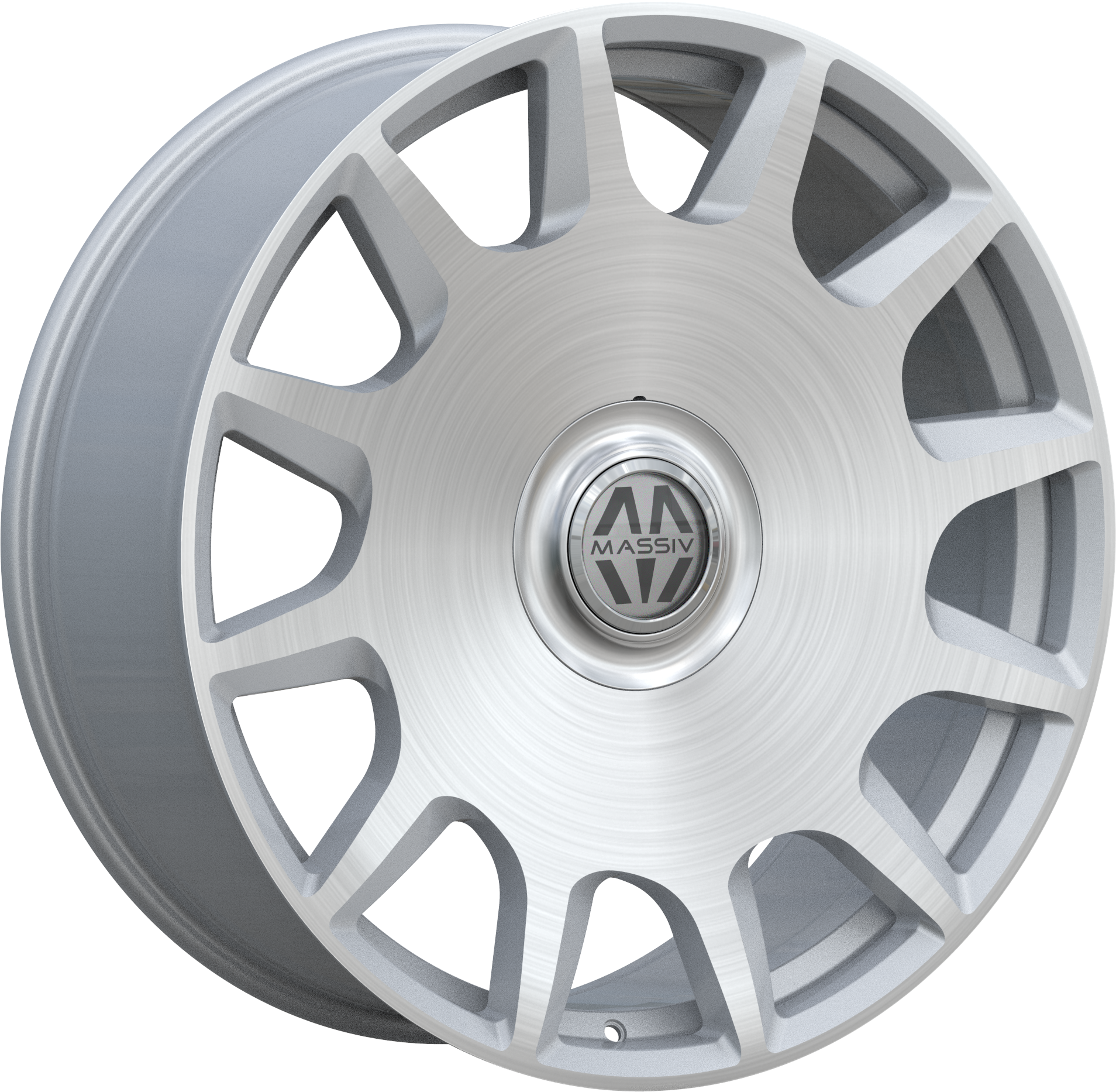MASSIV Style 927 22" x 9" Silver And Brushed Wheels