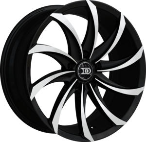 Drastic Style 1 18" x 8" 5X120 Black And Machined Wheels