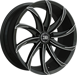 Drastic Style 1 18" x 8" 5X120 Black And Milled Wheels