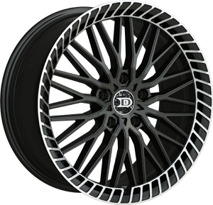 Drastic Style 4 18" x 8" 5X114.3 Black And Machined Wheels