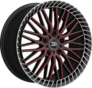 Drastic Style 4 18" x 8" 5X120 Black And Red Milling Wheels