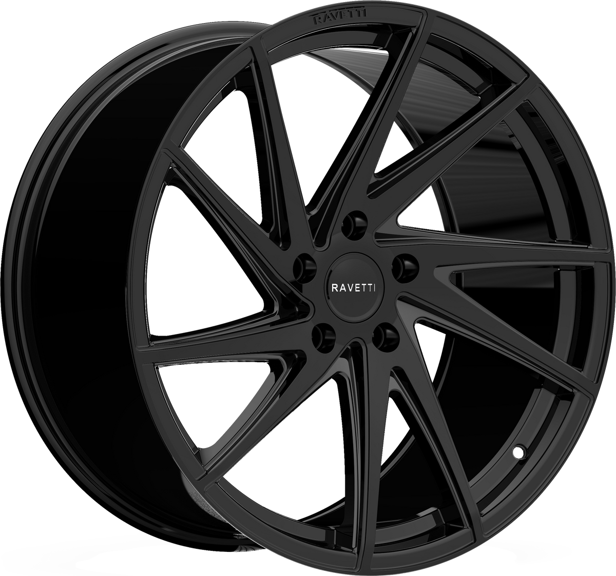 RAVETTI Style M10 20" x 10" Full Gloss Black Wheels
