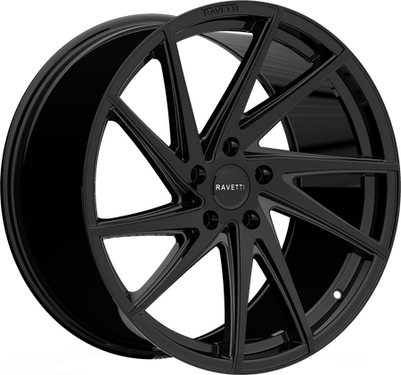 RAVETTI Style M10 20" x 10" Full Gloss Black Wheels