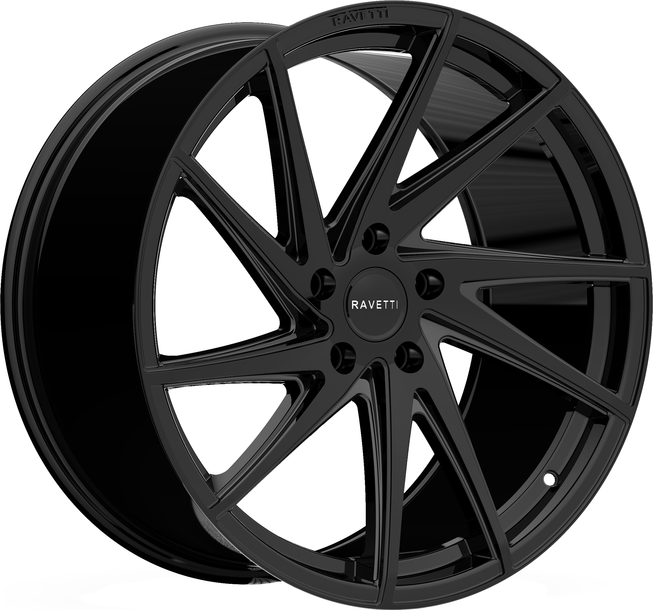 RAVETTI Style M10 20" x 10" Full Gloss Black Wheels