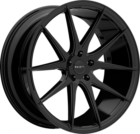 RAVETTI Style M11 20" x 10" Full Gloss Black Wheels