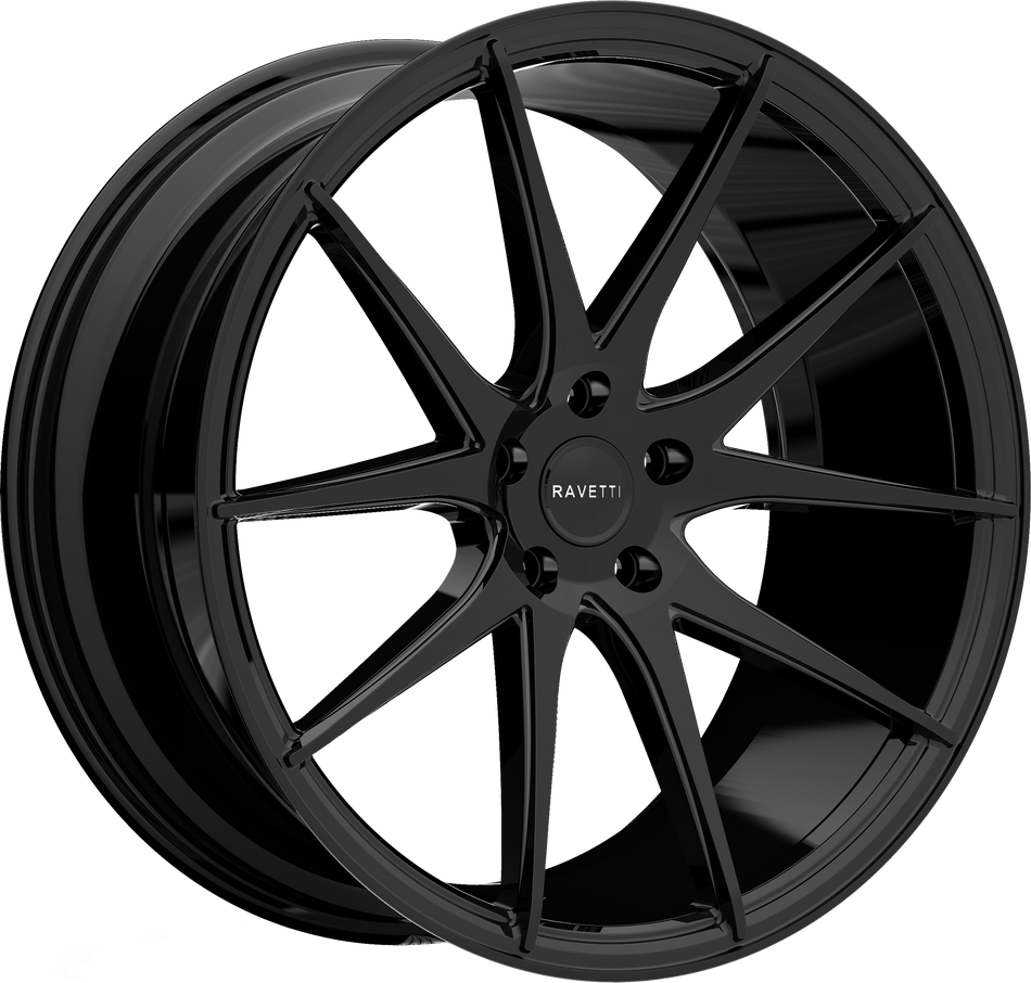 RAVETTI Style M11 20" x 10" Full Gloss Black Wheels