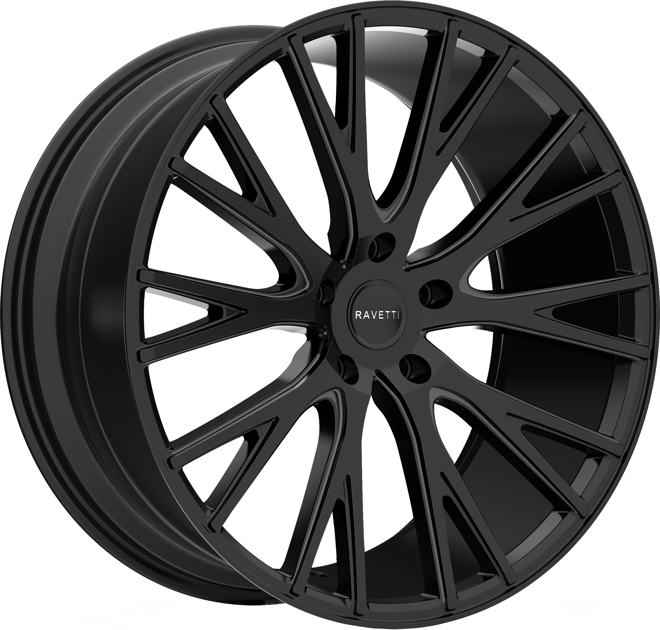 RAVETTI Style M12 20" x 10" Full Satin Black Wheels