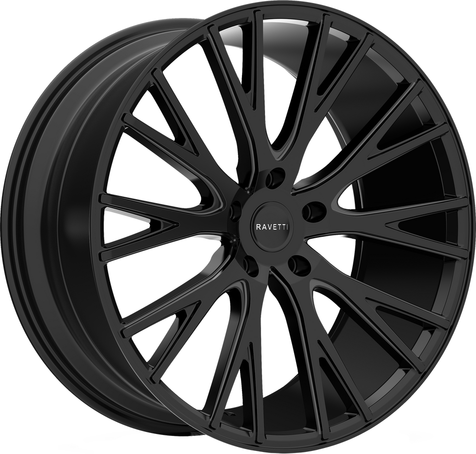RAVETTI Style M12 20" x 10" Full Satin Black Wheels