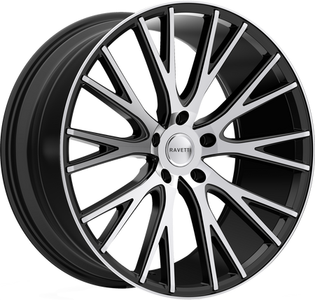 RAVETTI Style M12 20" x 10" Satin Black Machined Wheels