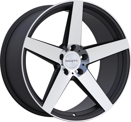 RAVETTI Style M13 20" x 10" Satin Black Machined Wheels