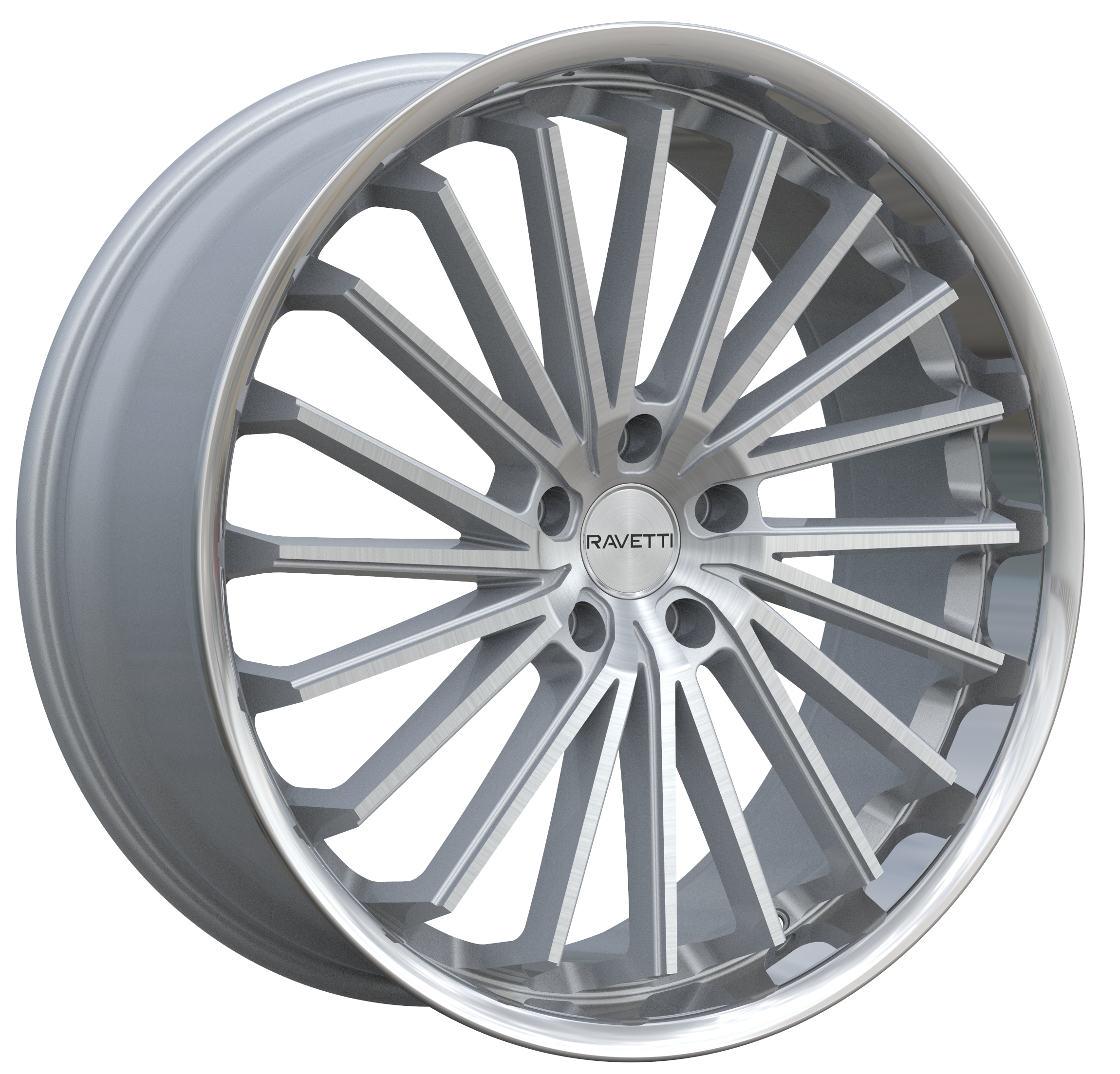 Ravetti Style M14 Silver Brushed Stainless Lip 20" x 8.5"