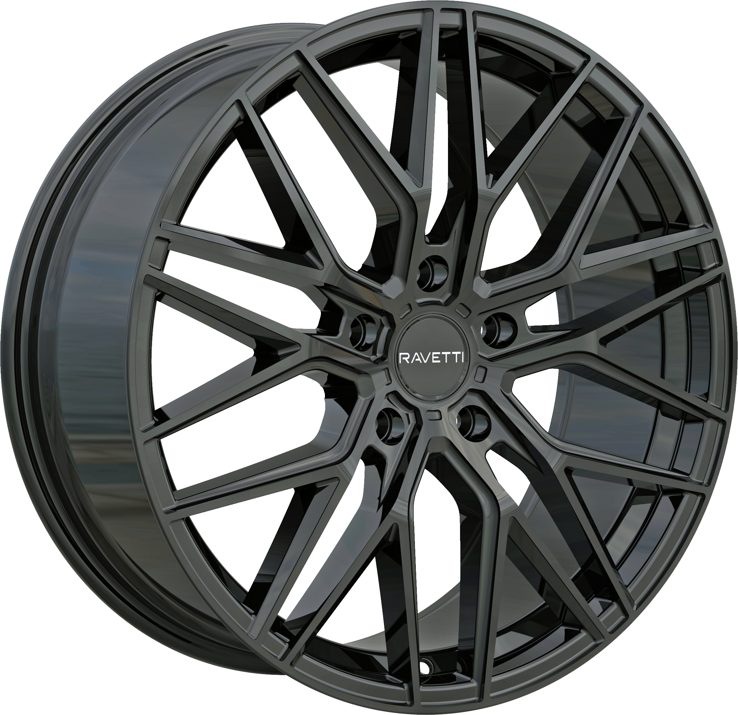 RAVETTI Style M16 20" x 10.5" Gloss Black Wheels