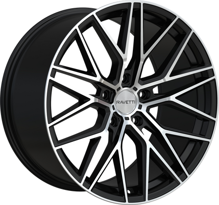 RAVETTI Style M16 20" x 10.5" Satin Black Machined Wheels