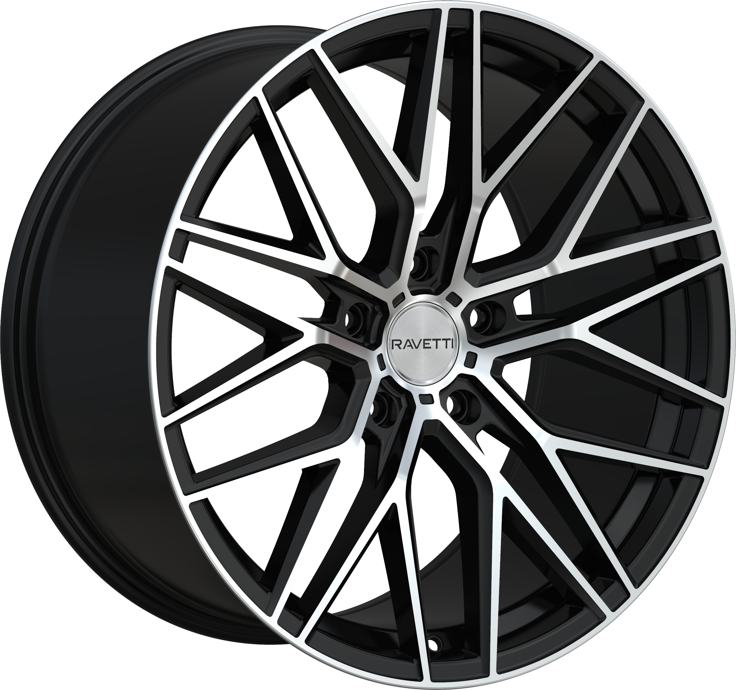 RAVETTI Style M16 20" x 10.5" Satin Black Machined Wheels