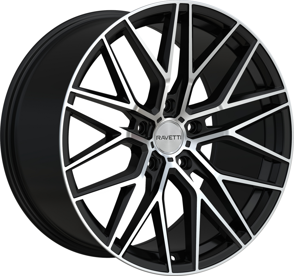 RAVETTI Style M16 20" x 10.5" Satin Black Machined Wheels