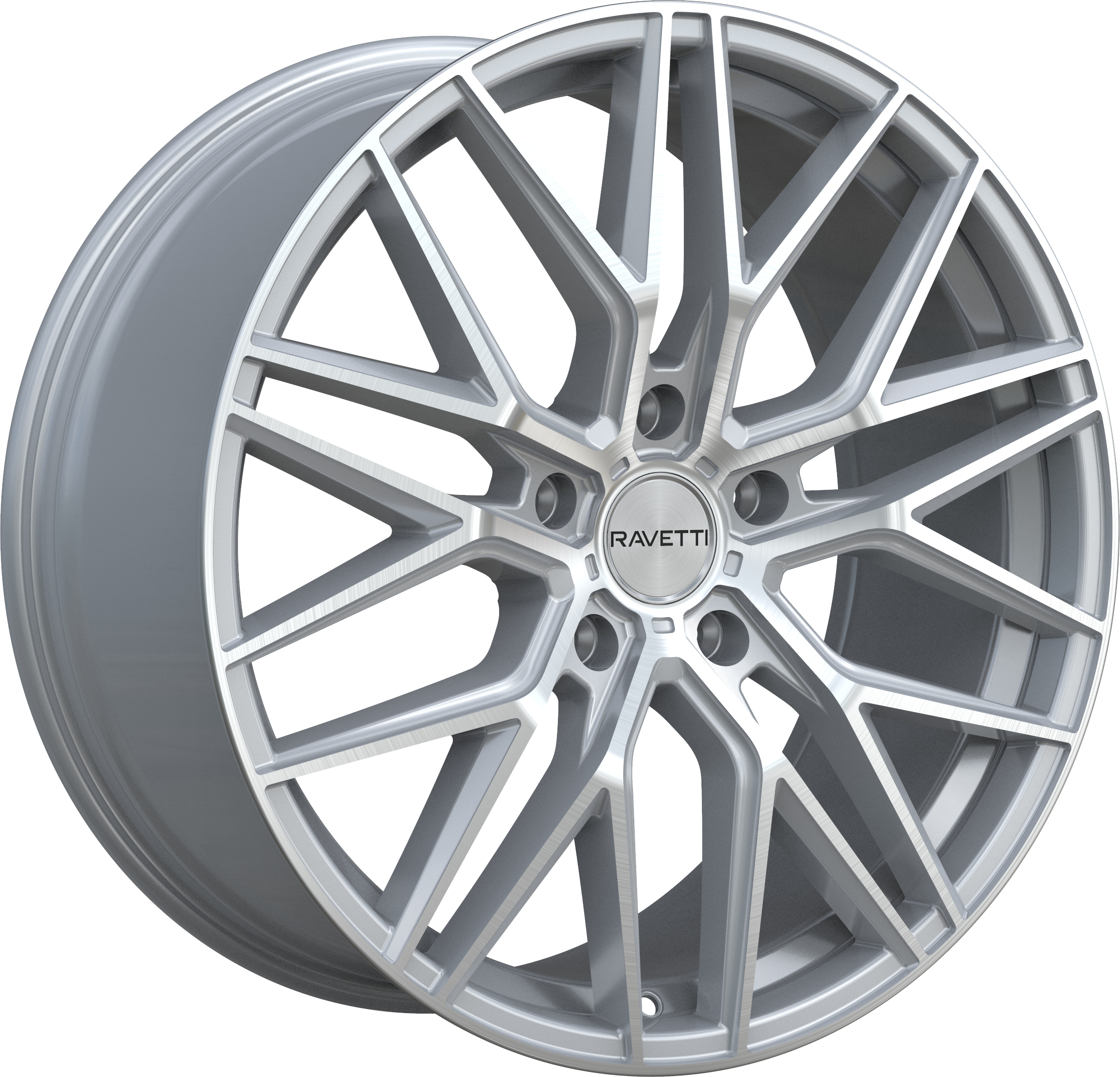 RAVETTI Style M16 20" x 10.5" Silver Brushed Wheels