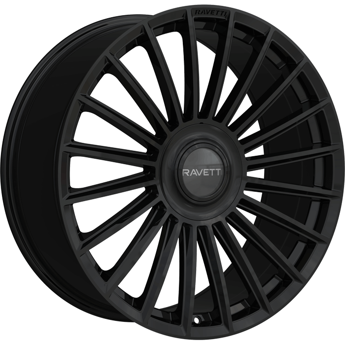 Ravetti Style M17 22" x 9" 5X112 / 5X114.3 Full Gloss Black Wheels