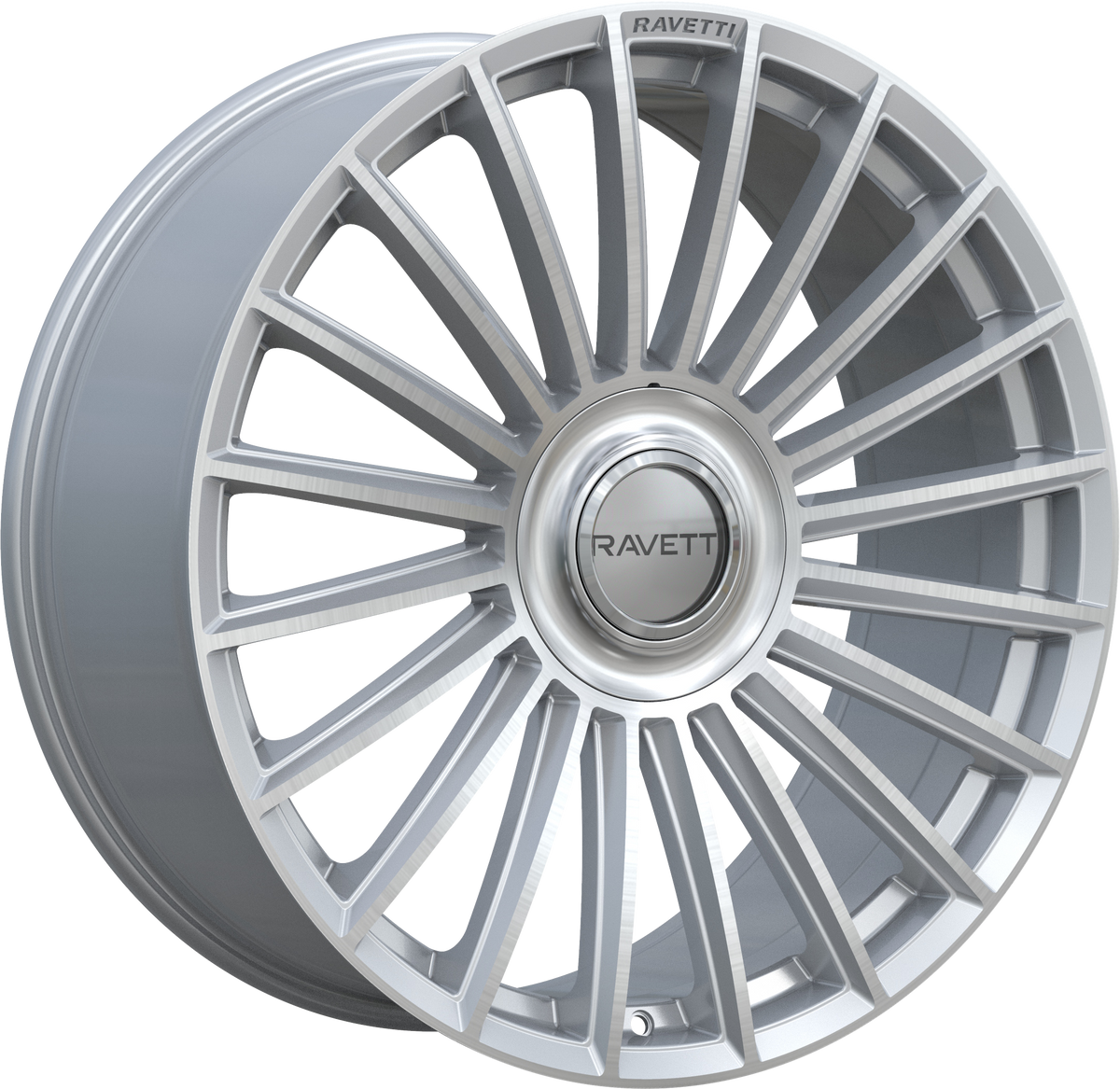 RAVETTI Style M17 22" x 9" Silver And Brushed Wheels
