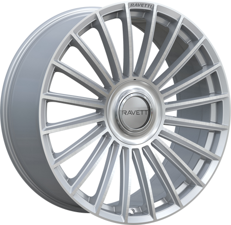 RAVETTI Style M17 22" x 9" Silver And Brushed Wheels