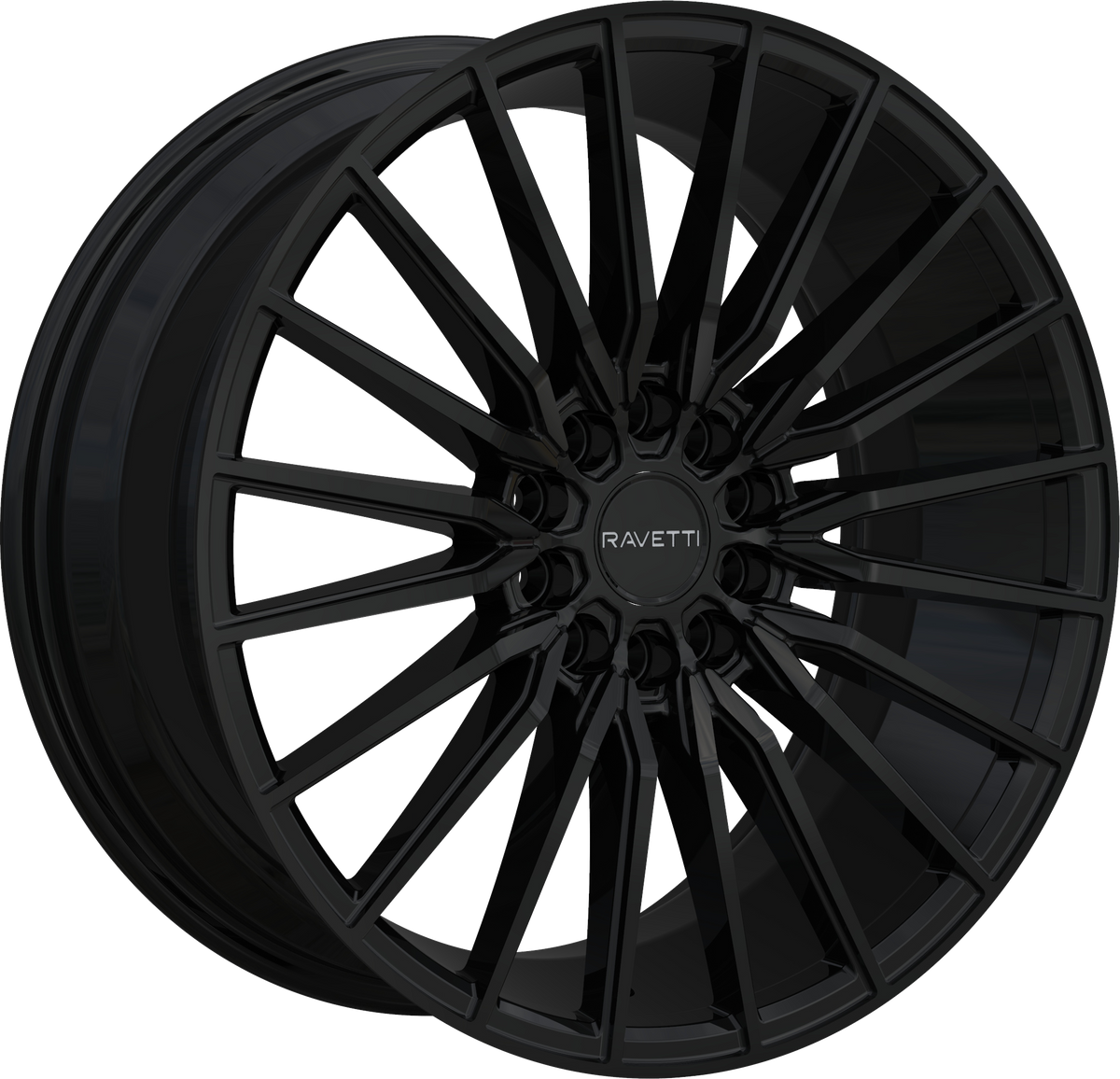 RAVETTI Style M18 17" x 7.5" Gloss Black Wheels