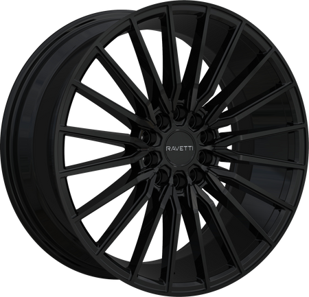 RAVETTI Style M18 17" x 7.5" Gloss Black Wheels