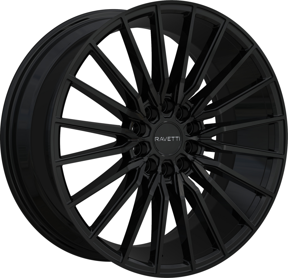 RAVETTI Style M18 17" x 7.5" Gloss Black Wheels