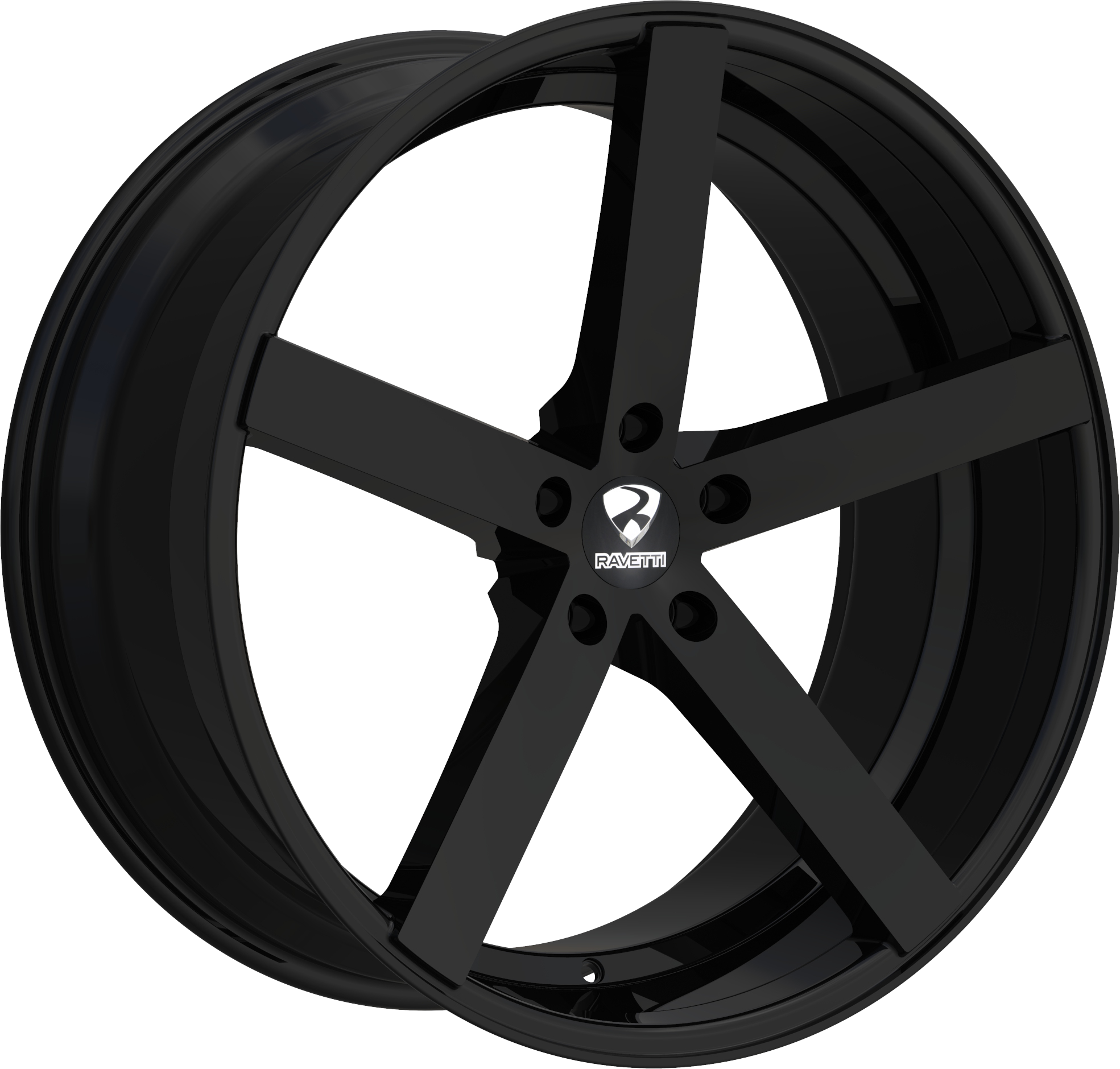 RAVETTI Style M1 20" x 10" Full Black Wheels