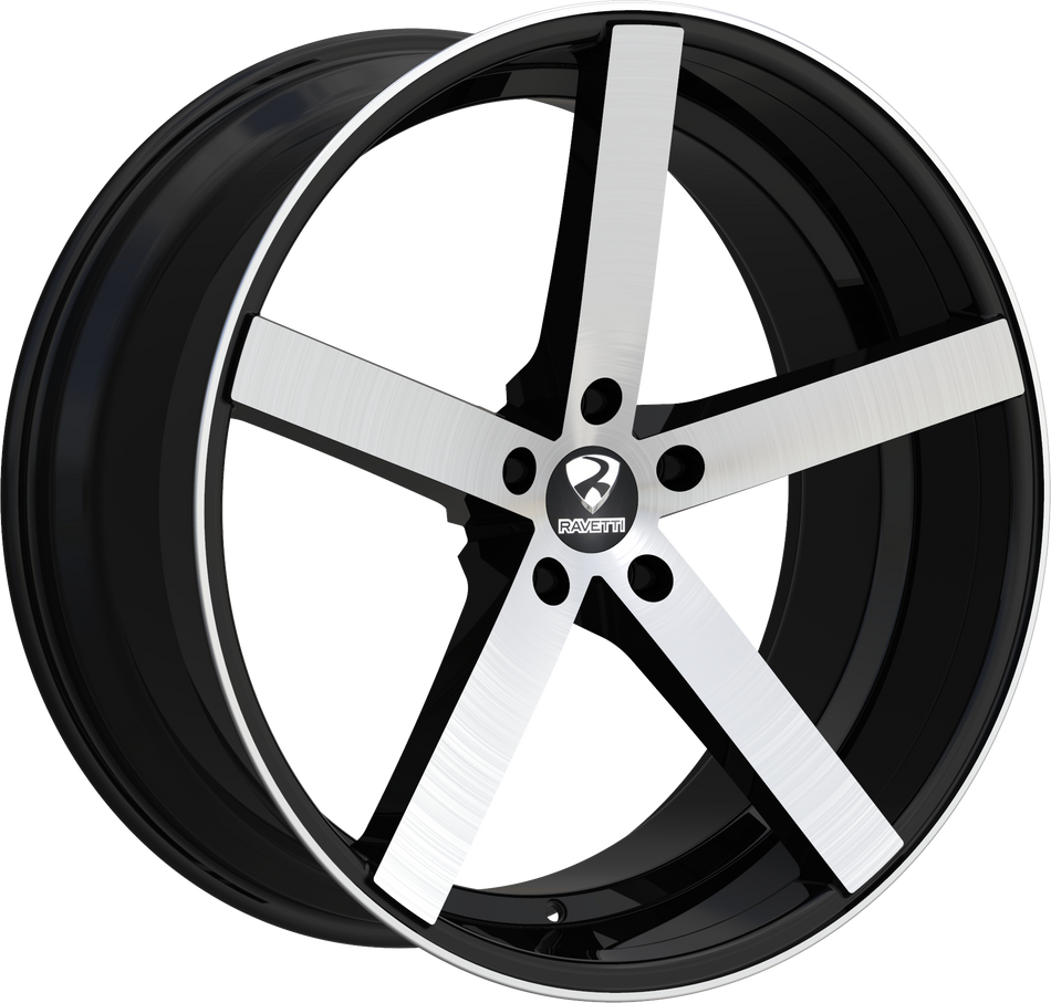 RAVETTI Style M1 20" x 10" Black Brushed Wheels