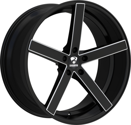 RAVETTI Style M1 20" x 10" Black And Milled Wheels