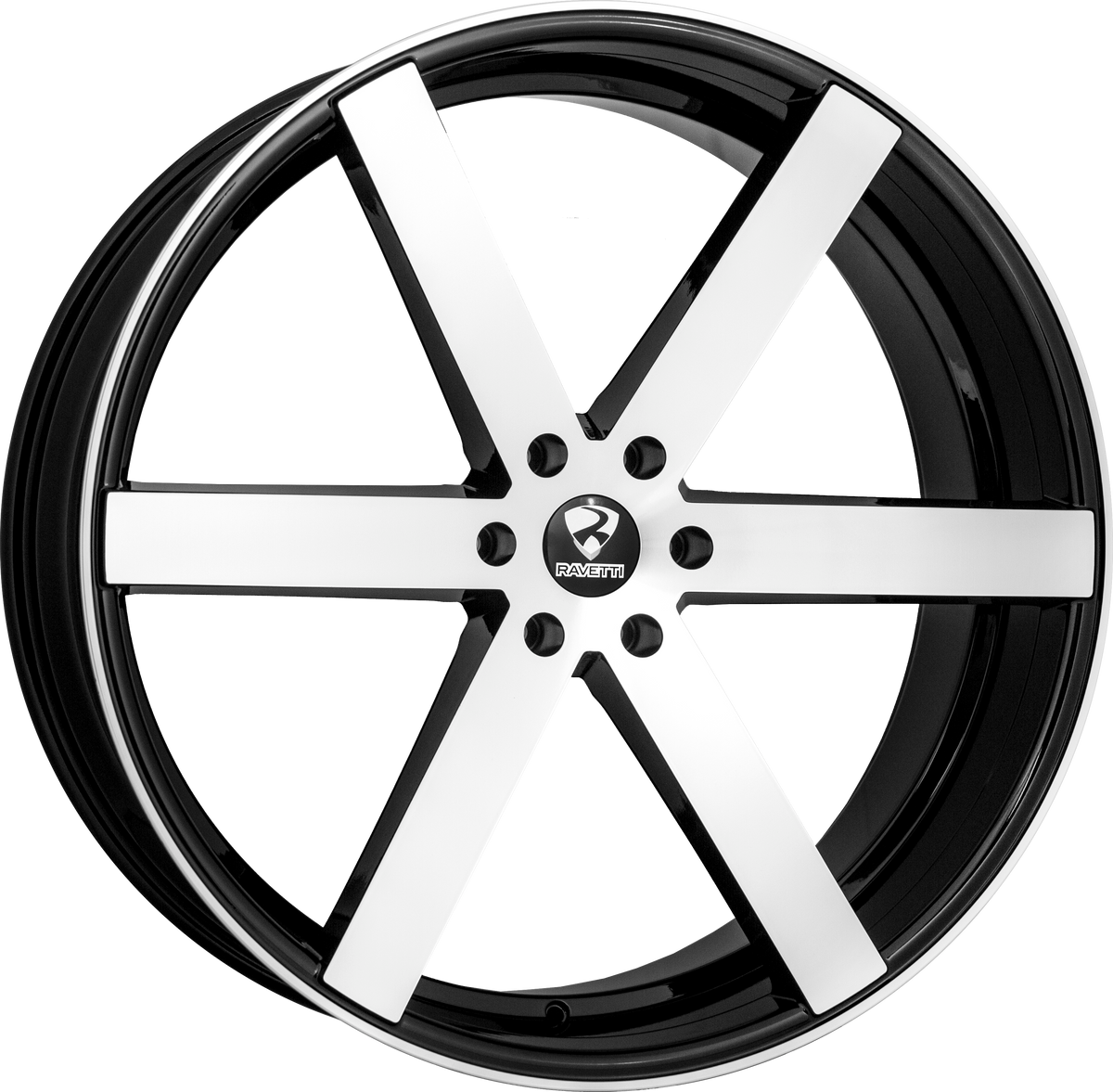 RAVETTI Style M3 22" x 8.5" Black Machined Wheels