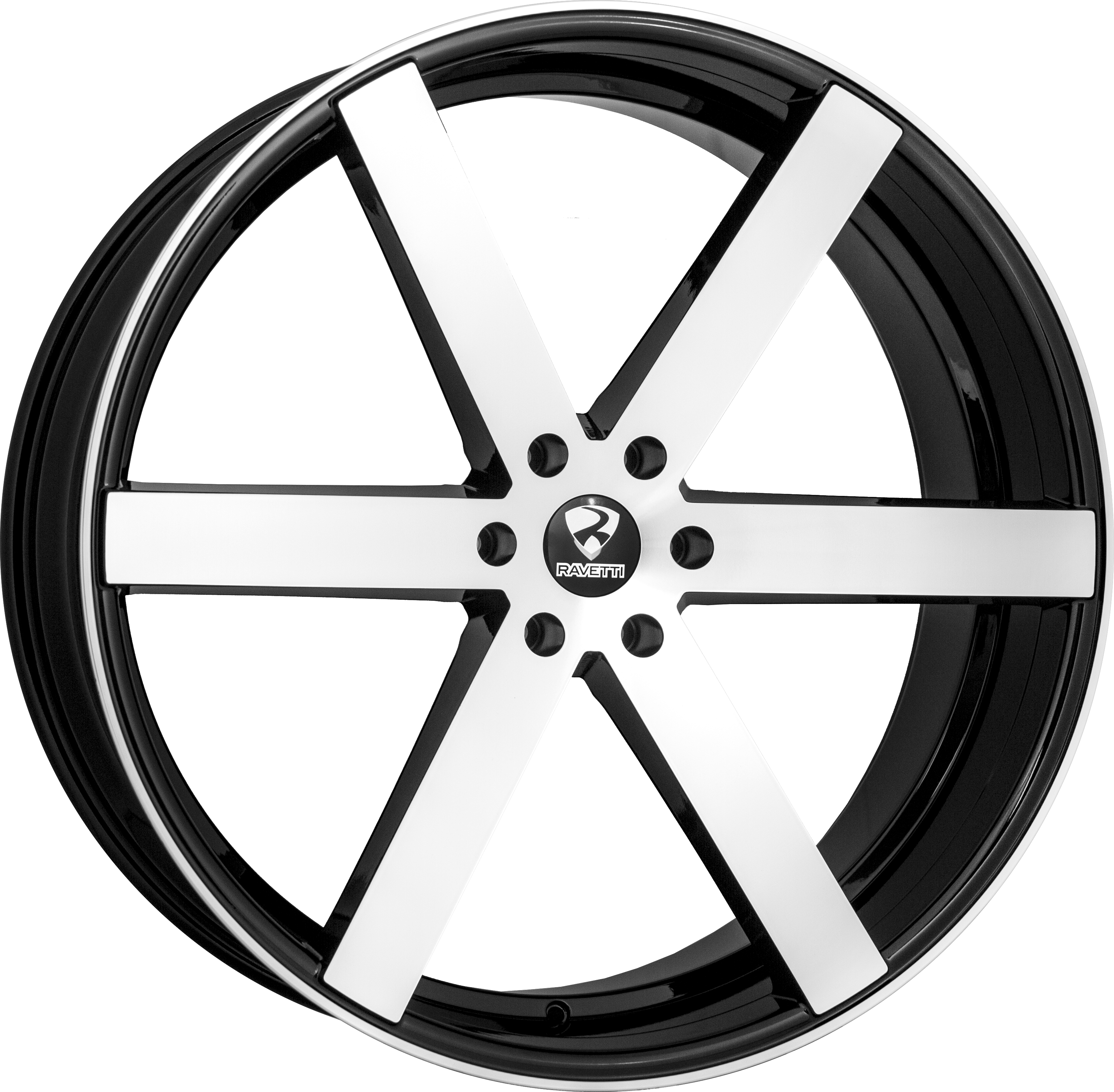 RAVETTI Style M3 22" x 8.5" Black Machined Wheels