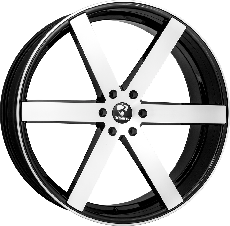 RAVETTI Style M3 22" x 8.5" Black Machined Wheels