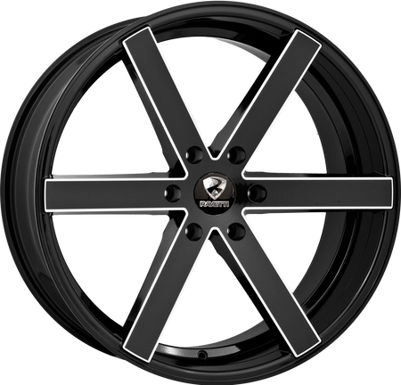 RAVETTI Style M3 22" x 8.5" Black And Milled Wheels