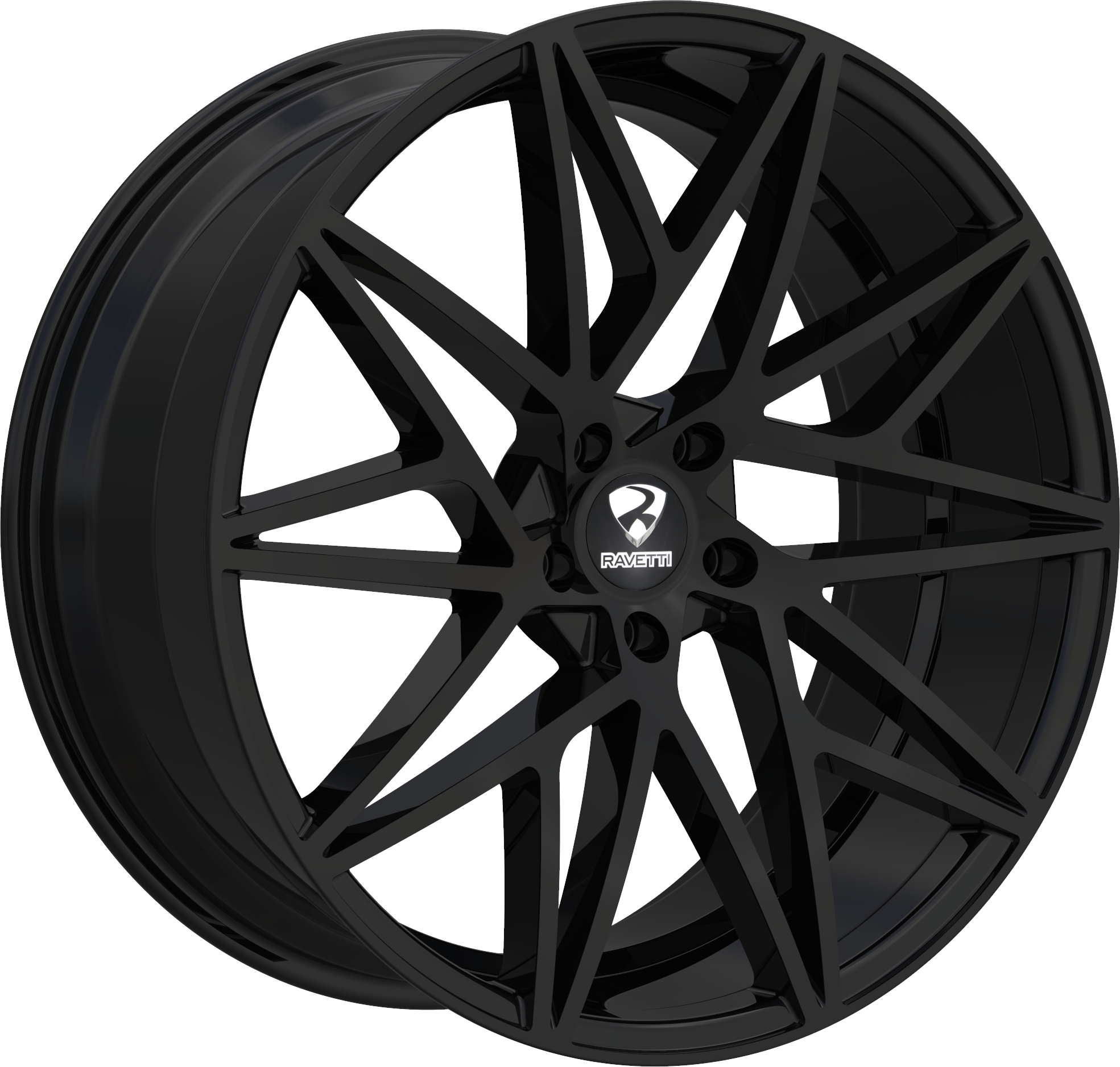 RAVETTI Style M5 20" x 10" Full Black Wheels