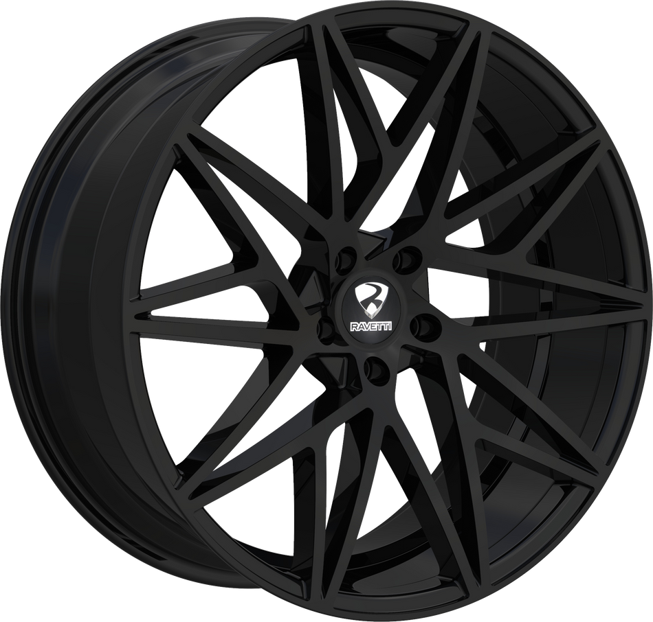 RAVETTI Style M5 20" x 10" Full Black Wheels