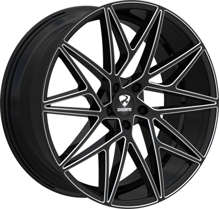 RAVETTI Style M5 20" x 10" Black And Milled Wheels