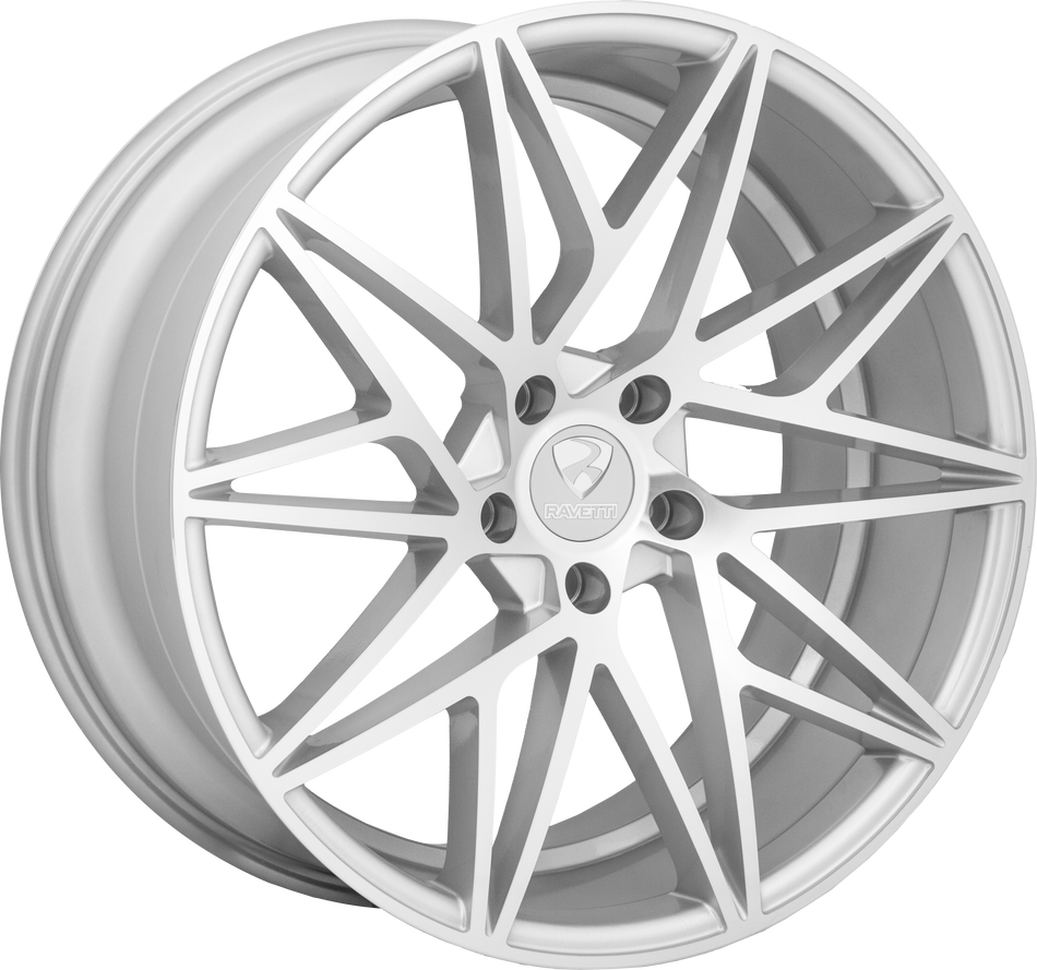 RAVETTI Style M5 20" x 10" Silver Machined Wheels