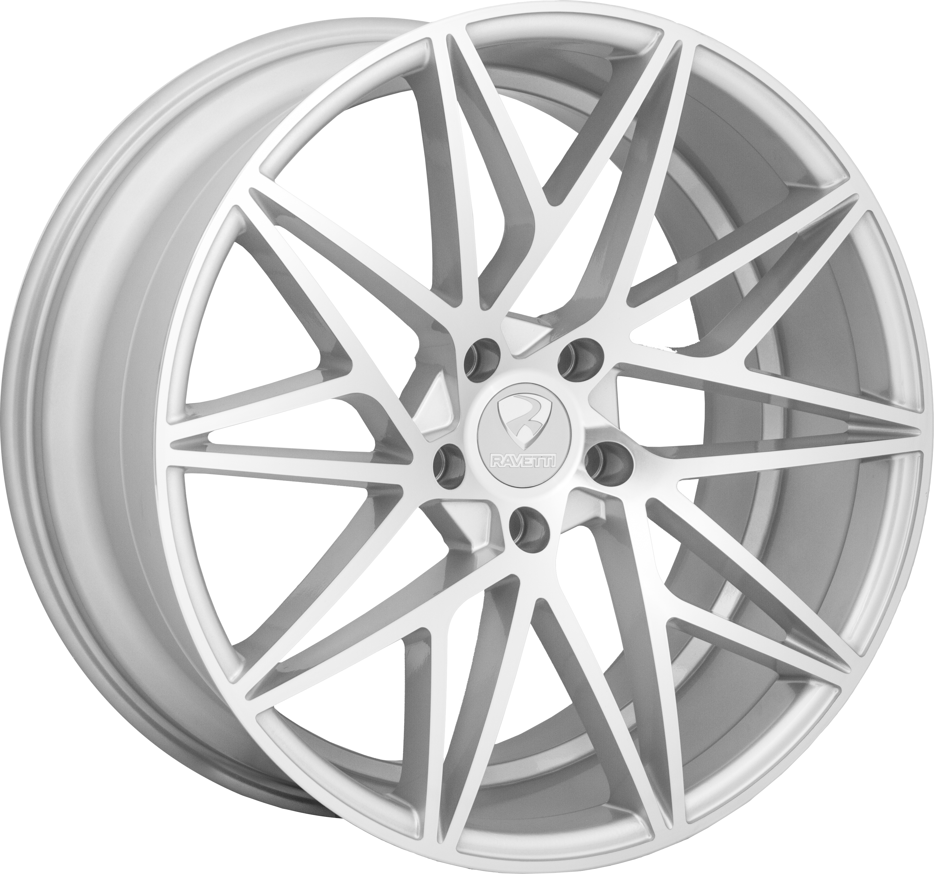 RAVETTI Style M5 20" x 10" Silver Machined Wheels