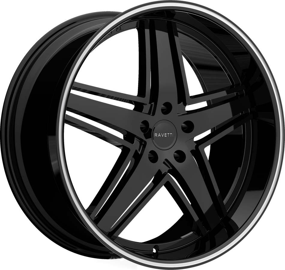 RAVETTI Style M6 20" x 10" Black With Pinstripe Wheels