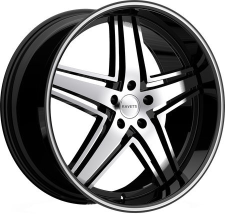 RAVETTI Style M6 20" x 10" Black Machined Wheels