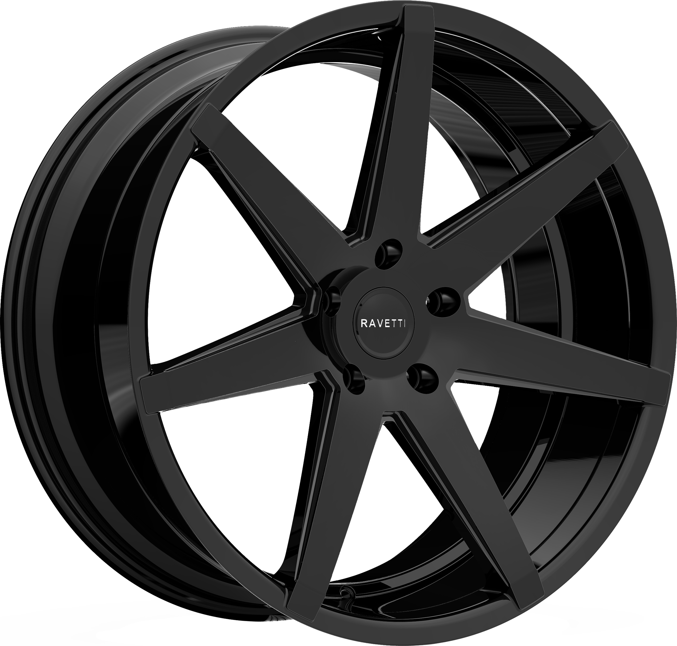 RAVETTI Style M7 20" x 8.5" Full Gloss Black Wheels