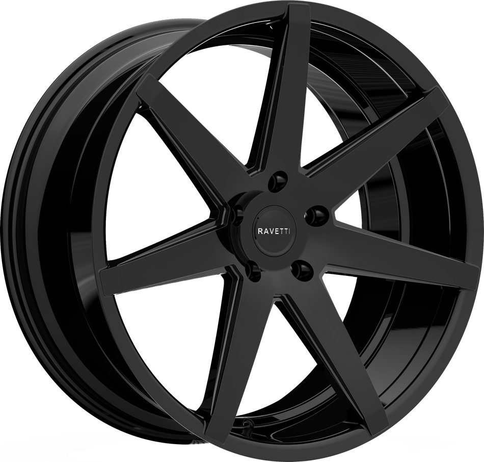 RAVETTI Style M7 20" x 8.5" Full Gloss Black Wheels