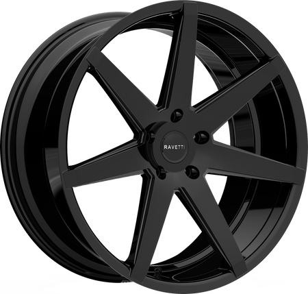 RAVETTI Style M7 20" x 8.5" Full Gloss Black Wheels
