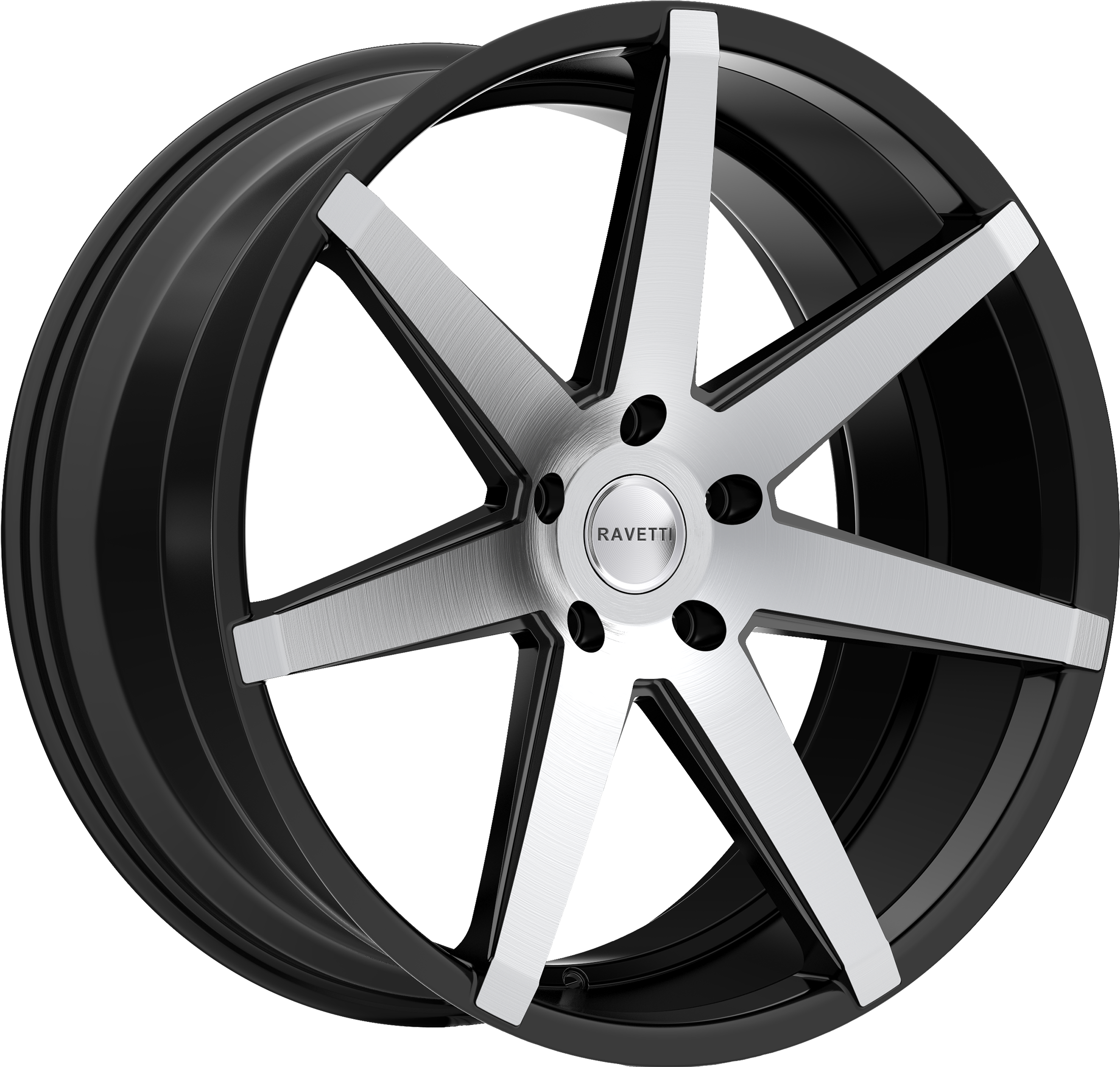 RAVETTI Style M7 20" x 8.5" Satin Black Machined Wheels