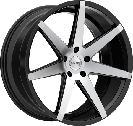 RAVETTI Style M7 20" x 8.5" Satin Black Machined Wheels