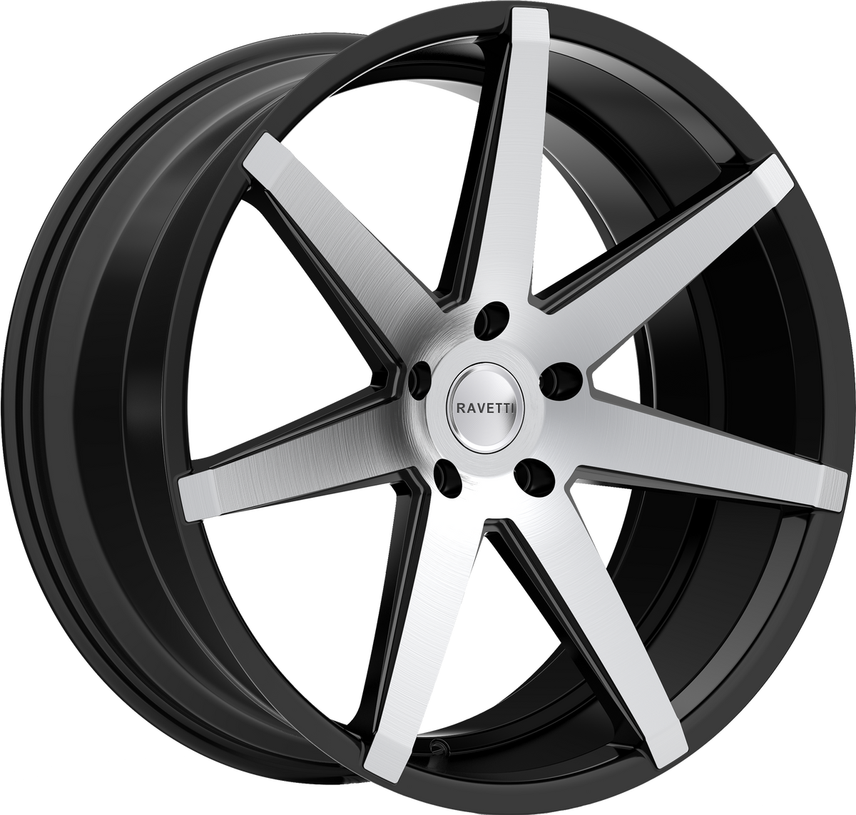 RAVETTI Style M7 20" x 8.5" Satin Black Machined Wheels