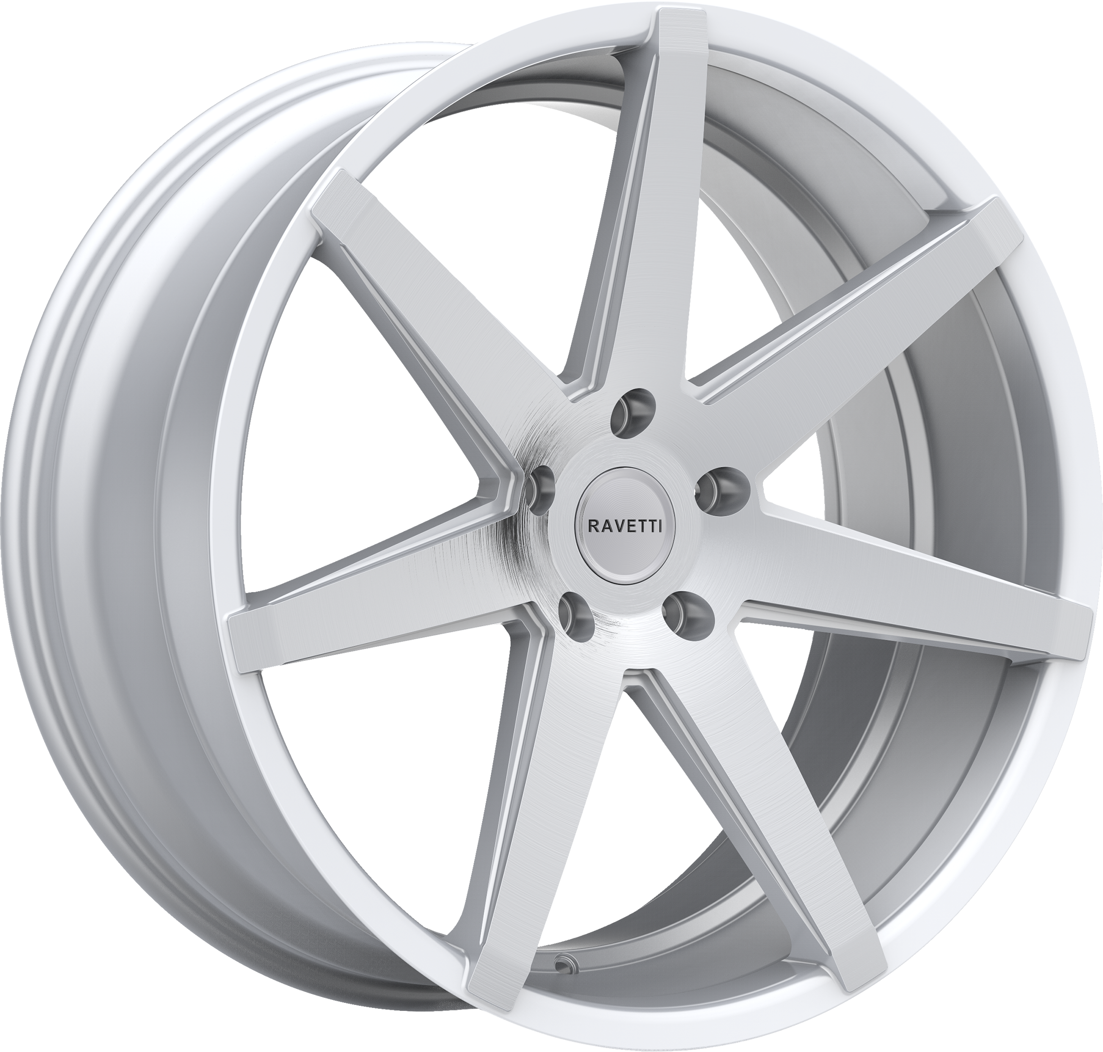 RAVETTI Style M7 20" x 8.5" Silver Brushed Wheels