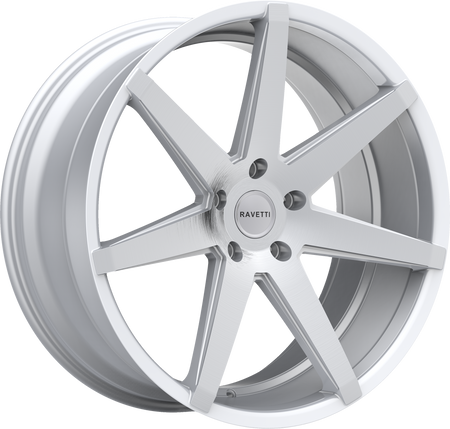 RAVETTI Style M7 20" x 8.5" Silver Brushed Wheels