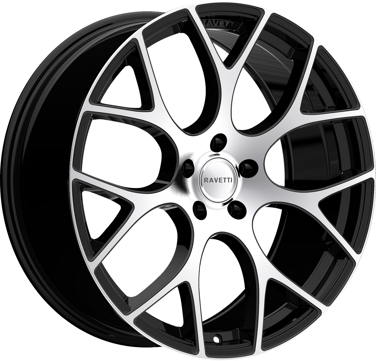 Ravetti Style M8 Black Machined 20" x 8.5"